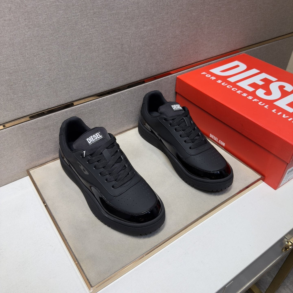Diesel Black Low-Top Sneakers — front