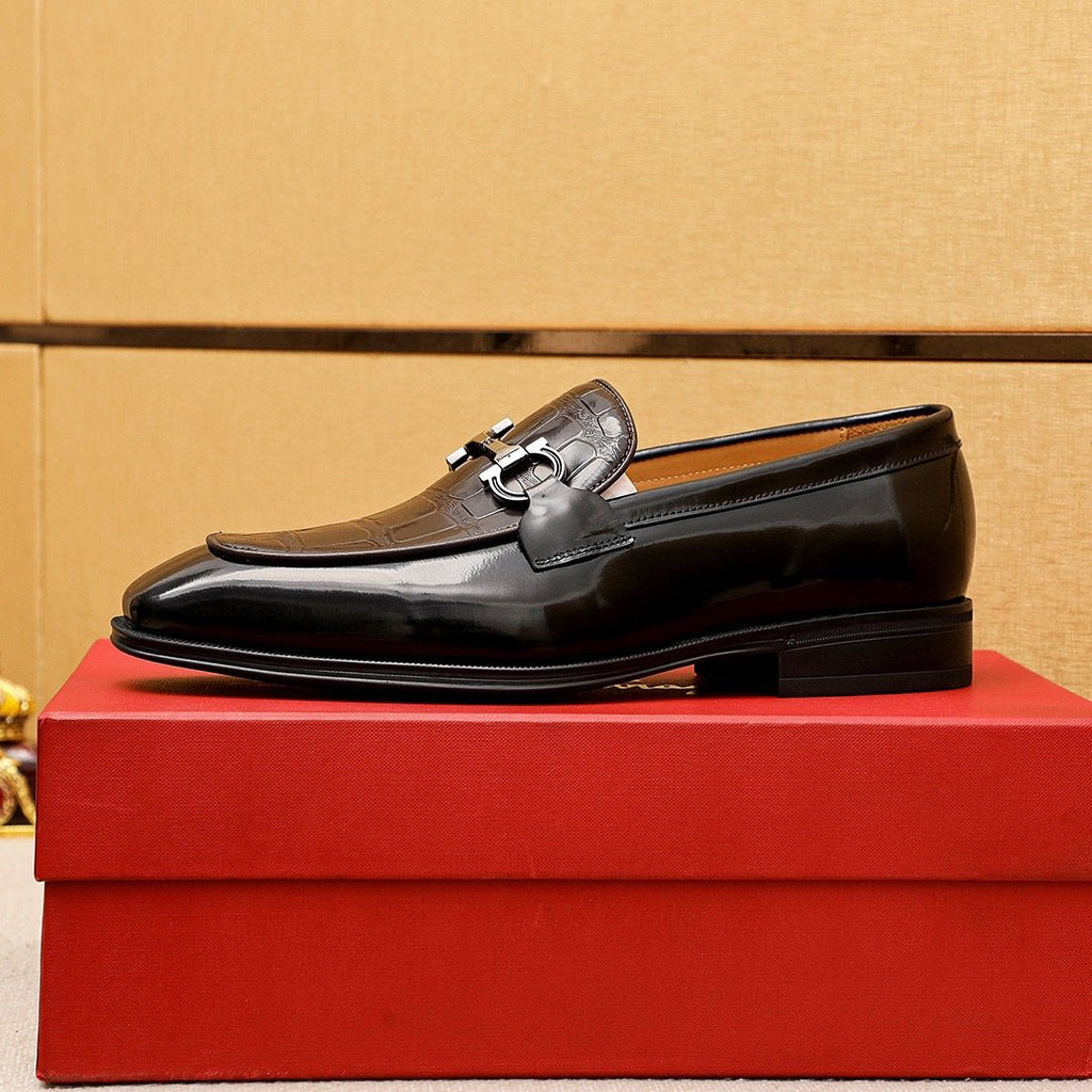 Ferragamo Embossed Bit Loafers — side