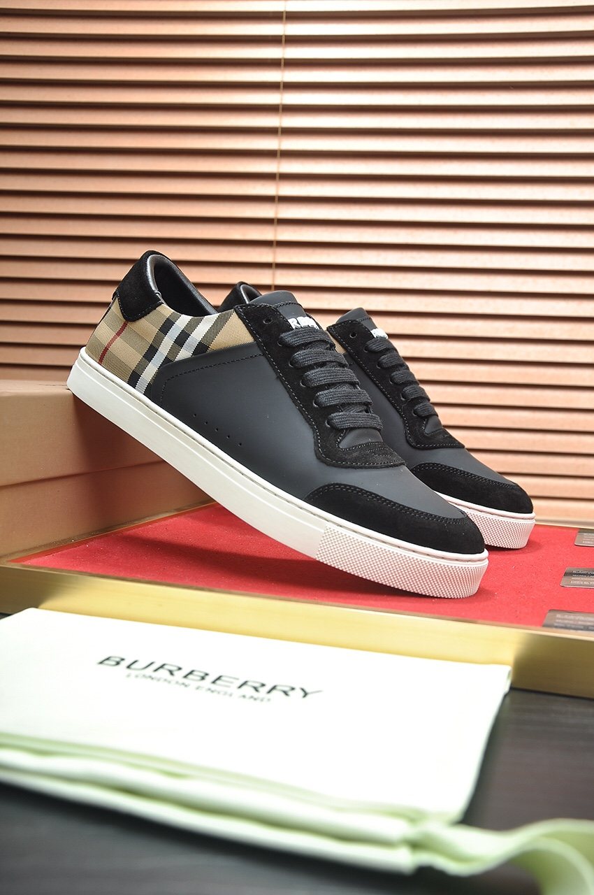 Burberry Check Heel Low-Top Sneakers — front