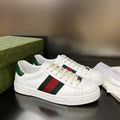 GUCCI White Green-Red Stripe Low-Top Sneakers — hero