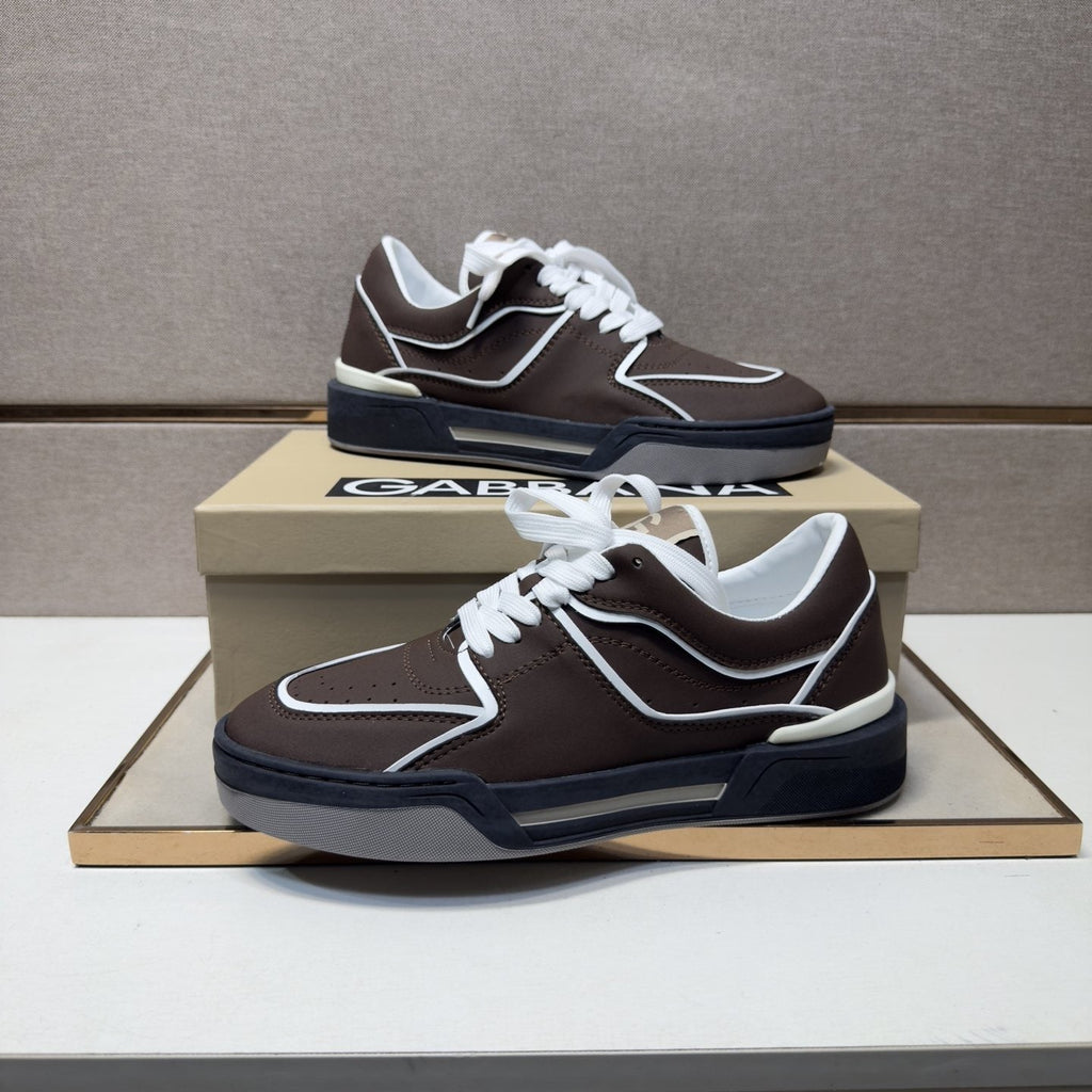 Dolce & Gabbana Dark Brown Trim Sneakers — front