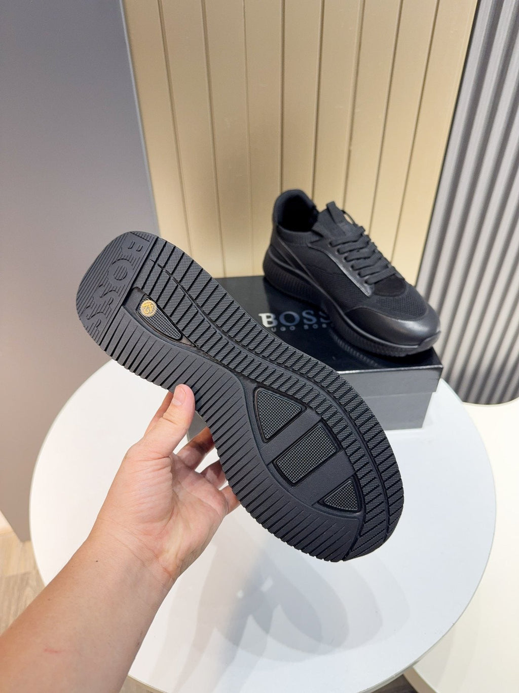BOSS Black Mesh Running Shoes — detail