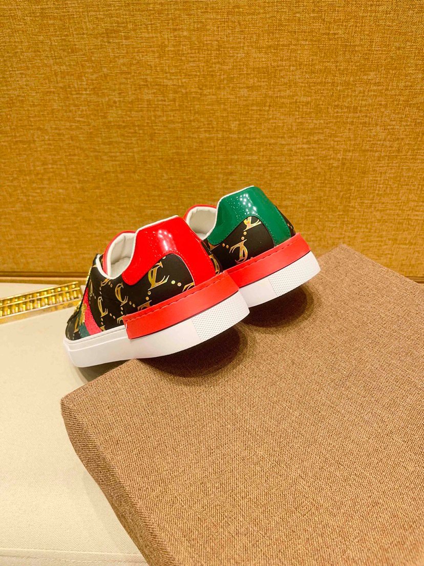 Black Patterned Gold-Lace Low-Top Sneakers — back