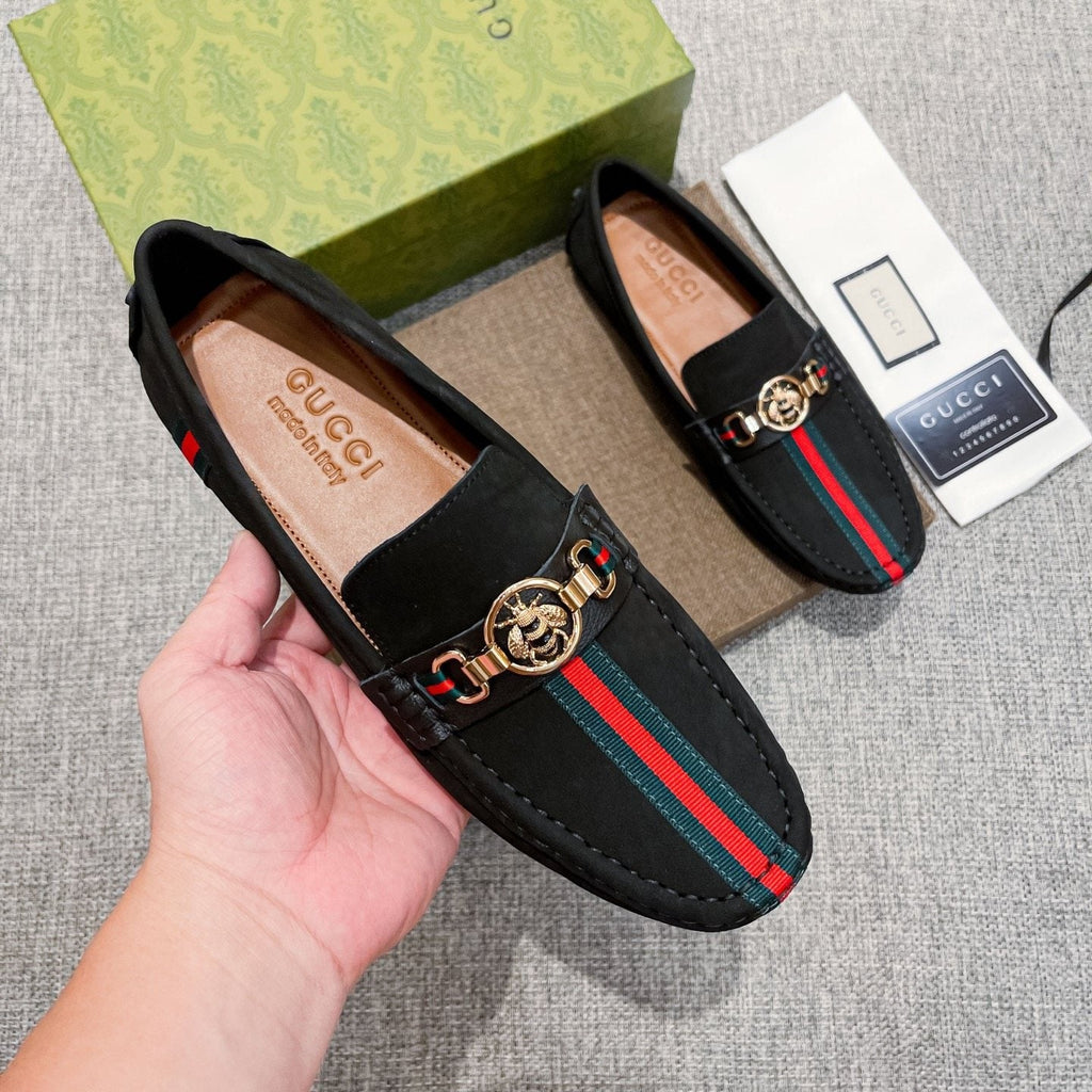Gucci Black Stripe Driving Shoes — model
