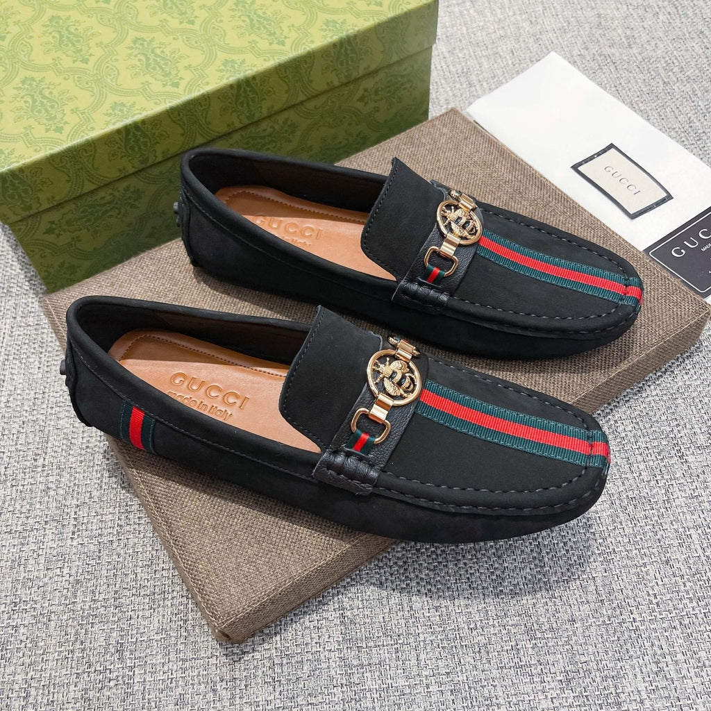 Gucci Black Stripe Driving Shoes — hero