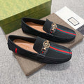 Gucci Black Stripe Driving Shoes — hero