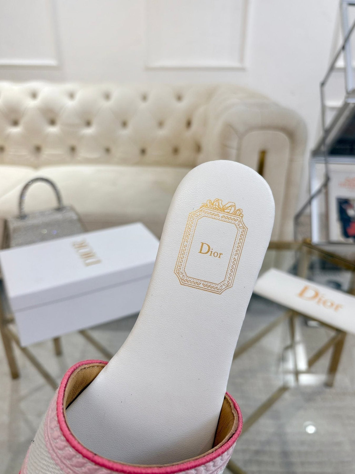 Dior Logo Strap Slide Sandals — side
