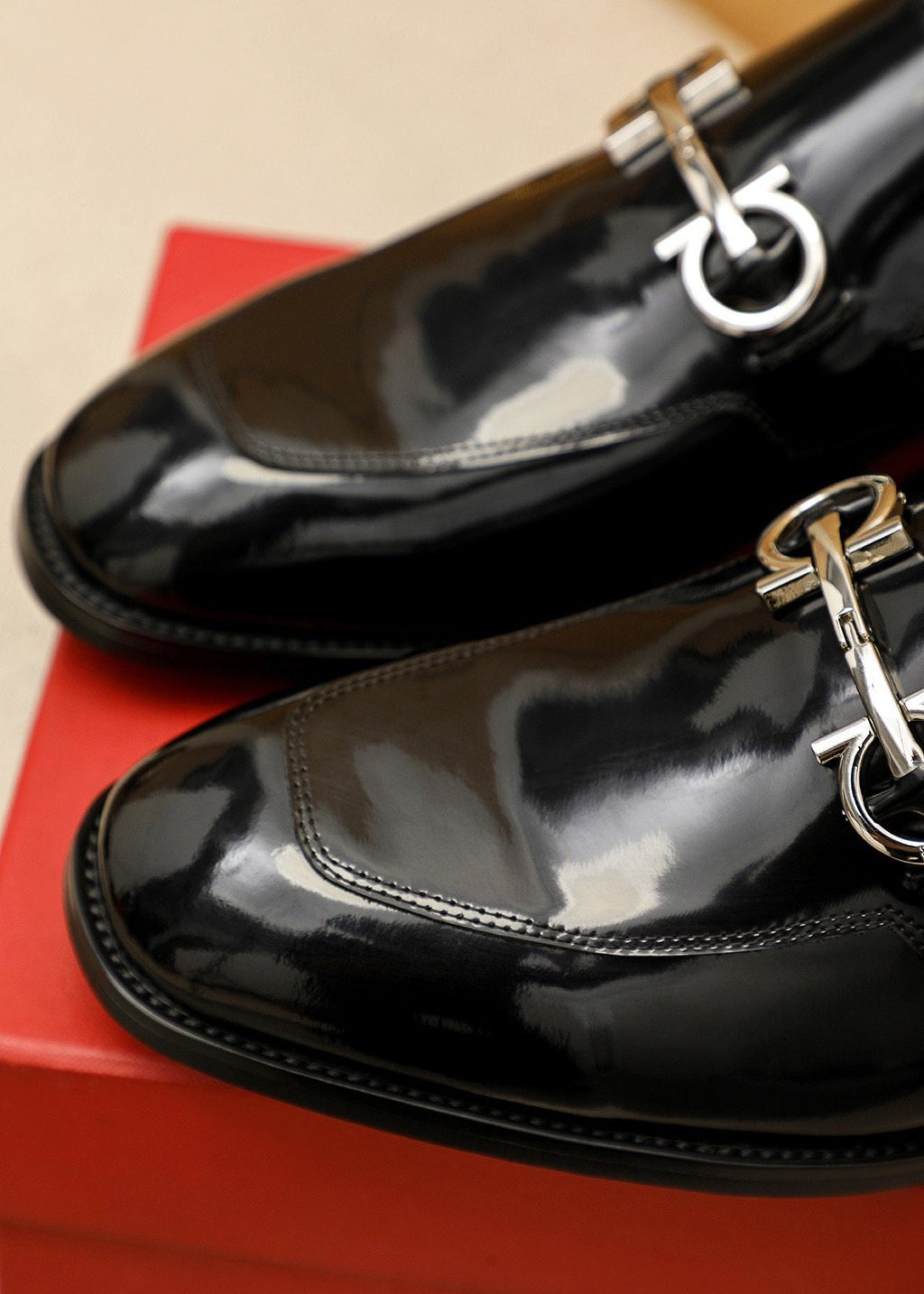 Ferragamo Black Horsebit-Style Loafers — detail