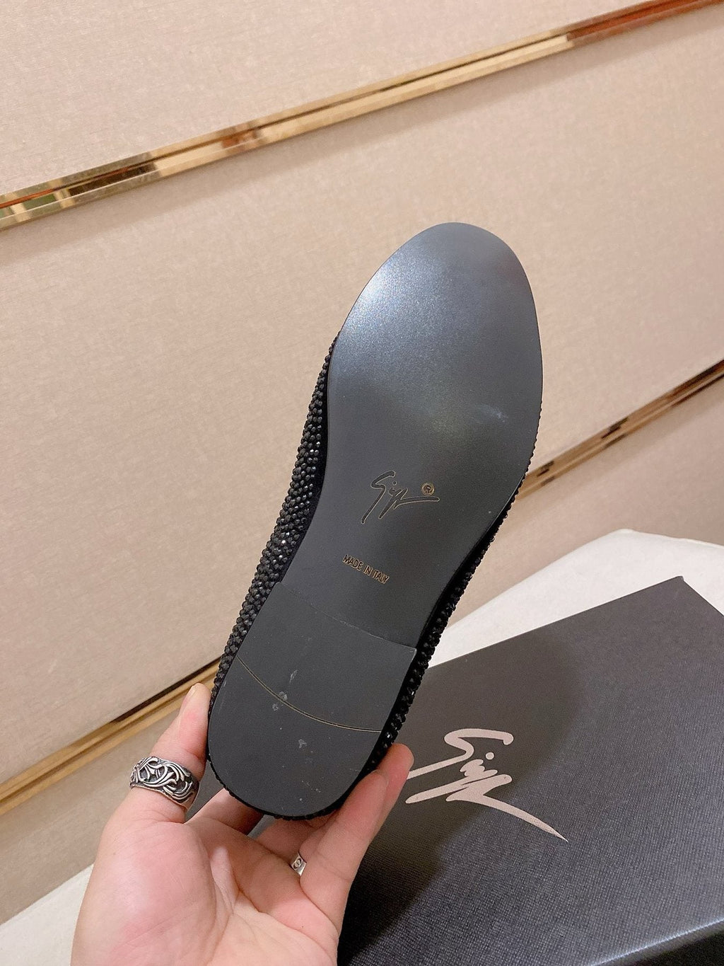 Giuseppe Zanotti Black Rhinestone Loafers — side