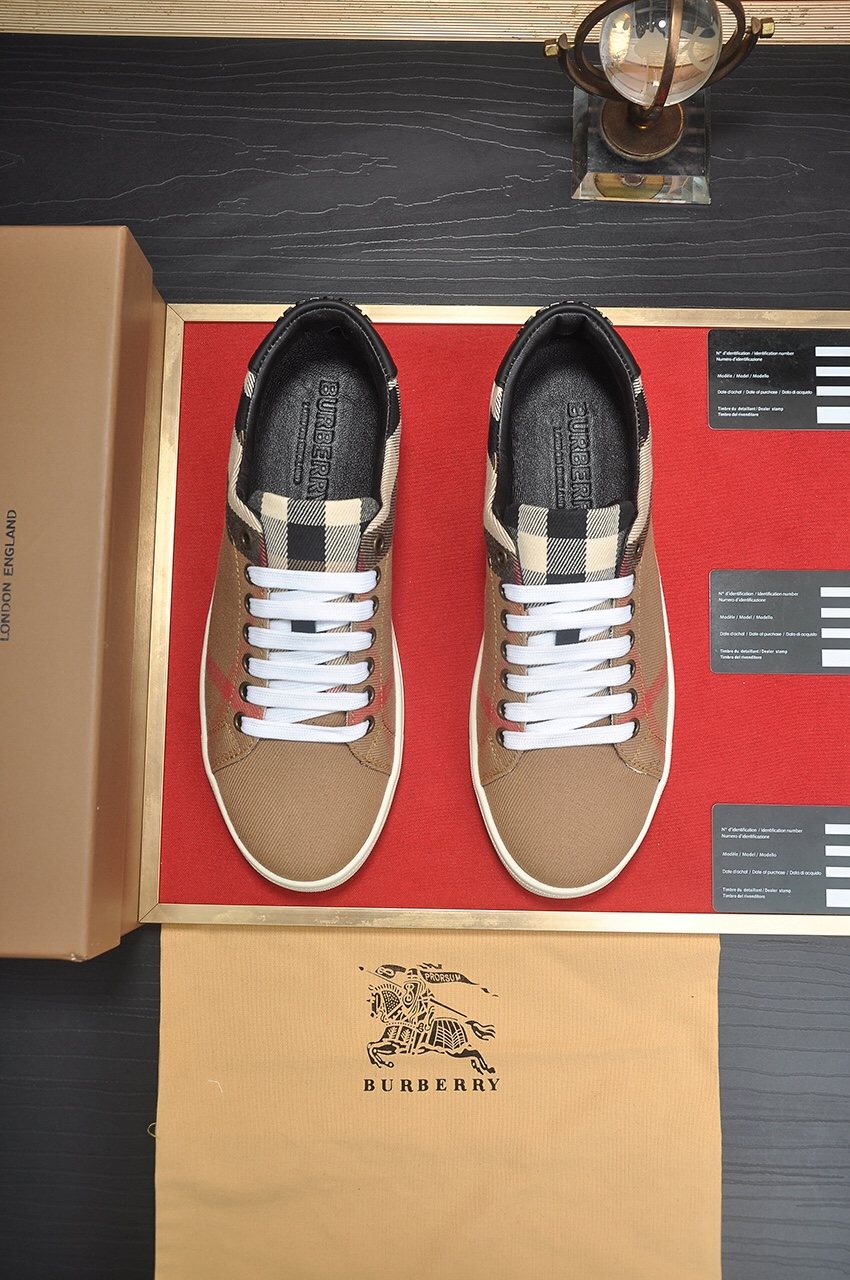 Burberry Check Panel Low-Top Sneakers — front