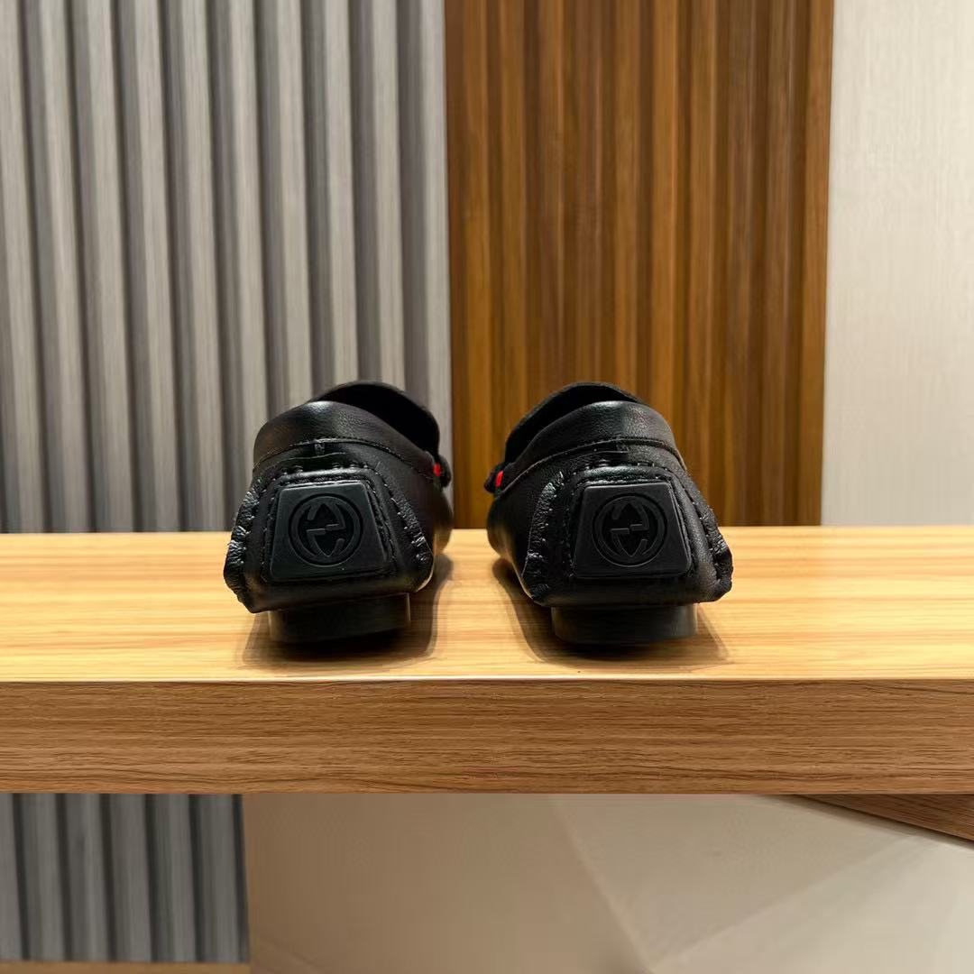 Gucci Black Stripe Bit Loafers — back