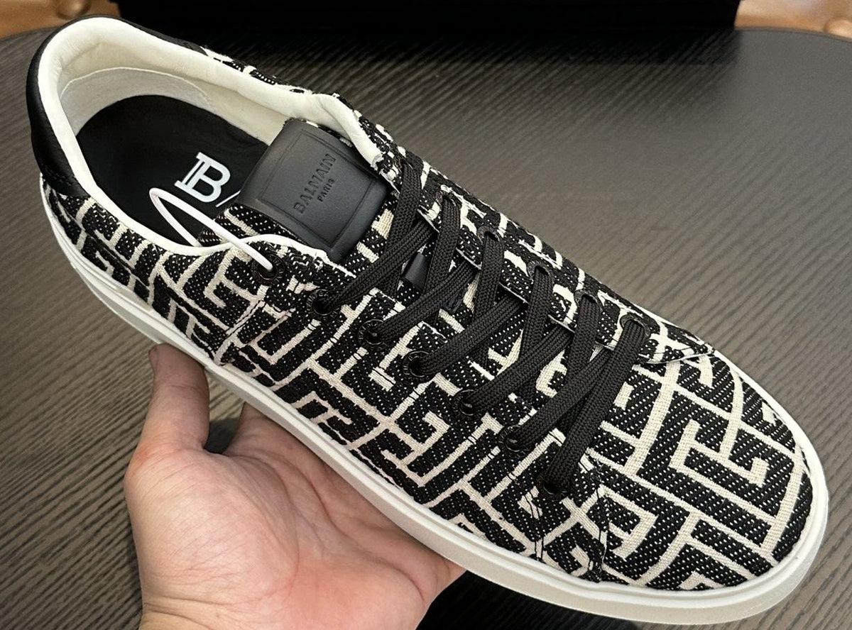 Balmain B-Skate Patterned Low-Top Sneakers — hero