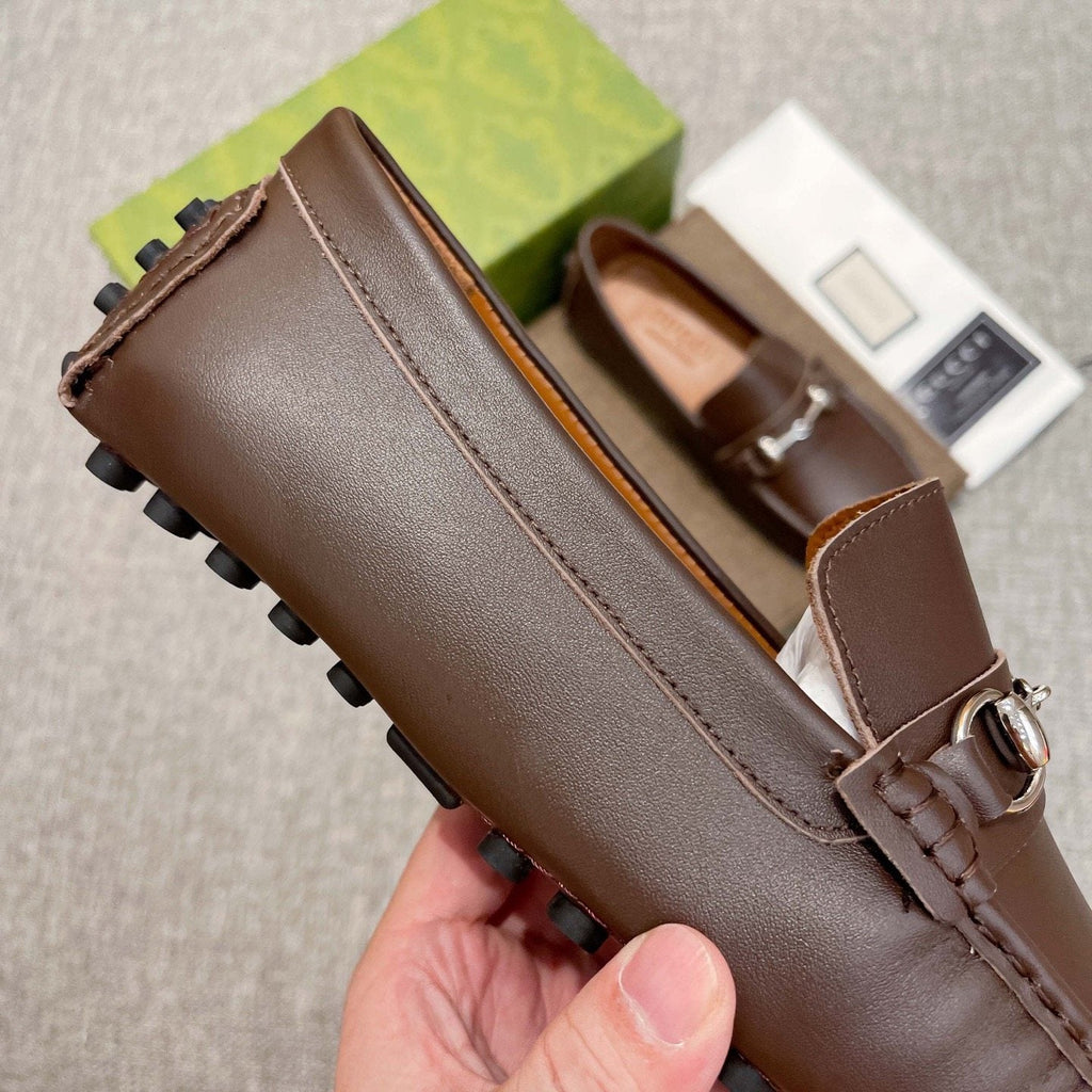 Gucci Brown Bit Loafers — detail