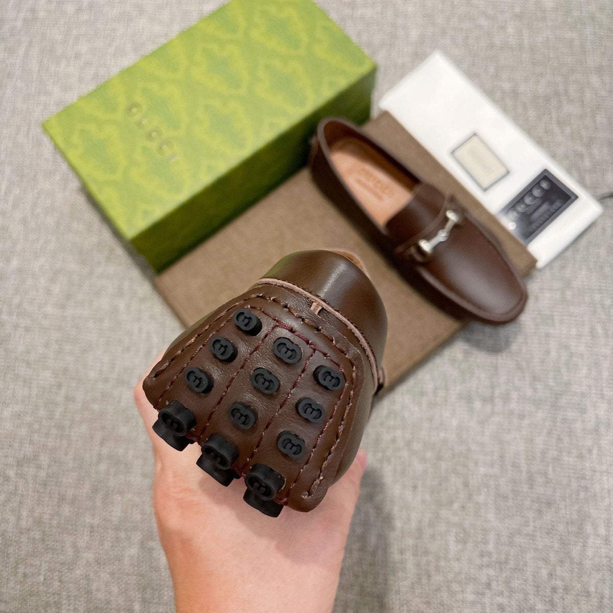 Gucci Brown Bit Loafers — detail