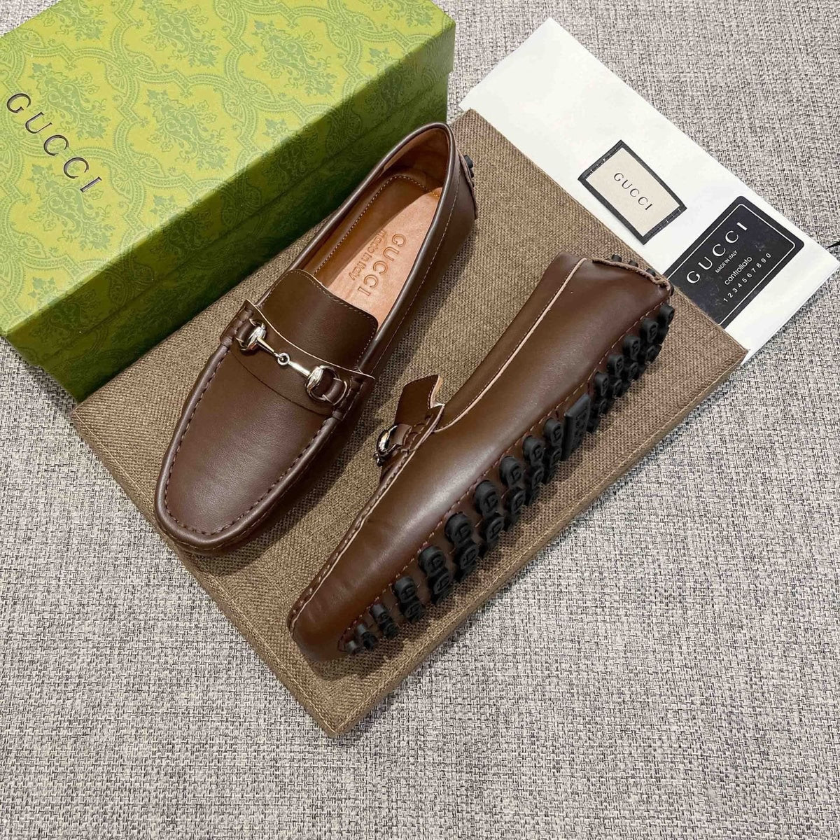 Gucci Brown Bit Loafers — side
