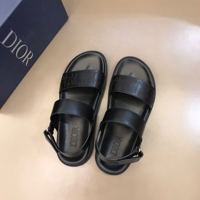 Dior Black Two-Strap Slingback Sandals — front
