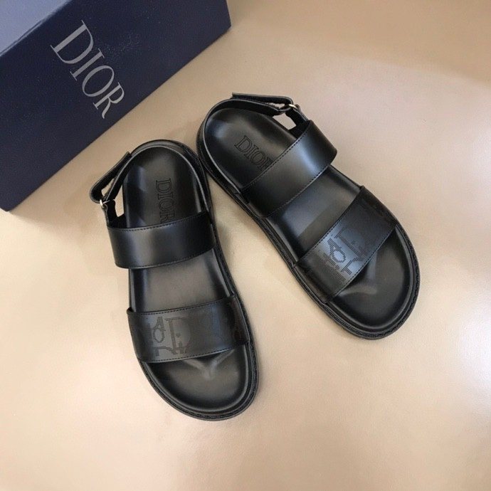 Dior Black Two-Strap Slingback Sandals — front