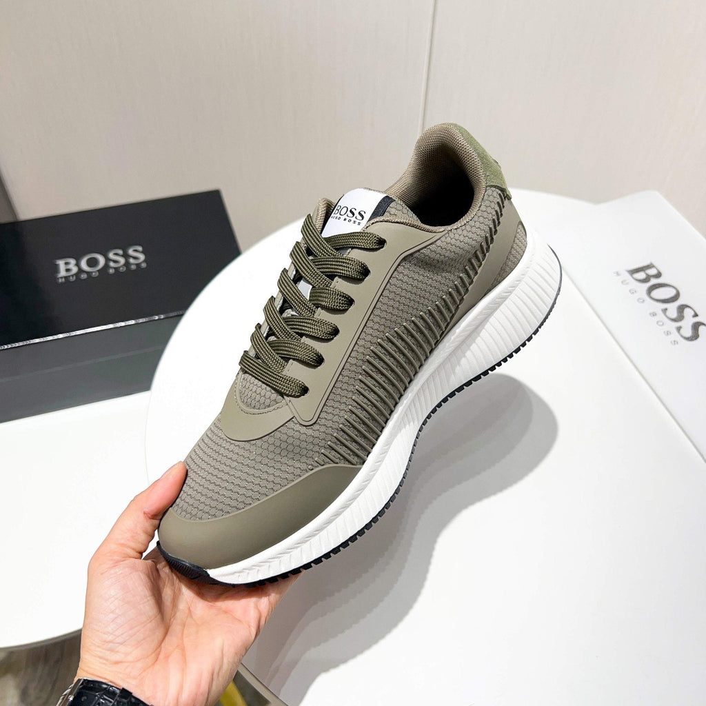 BOSS Knit Lace-Up Sneakers — side