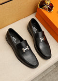 Hermès Black Perforated H-Hardware Loafers — hero
