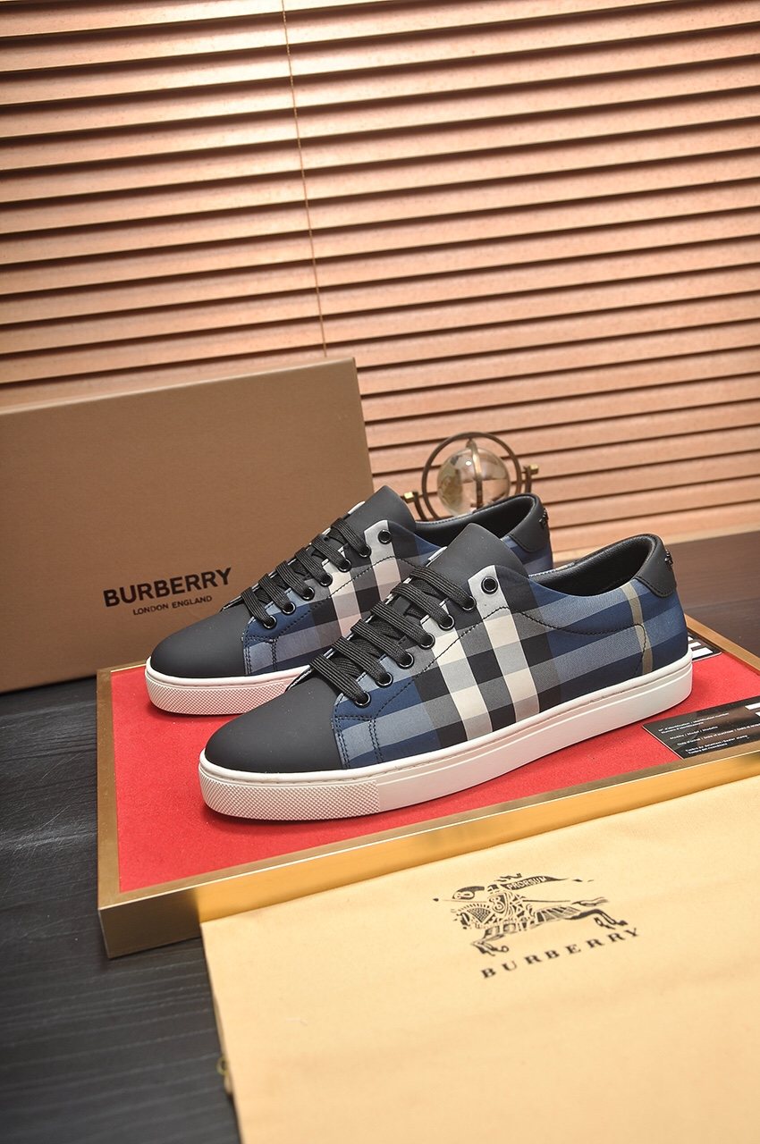 Burberry Check Panel Low-Top Sneakers — front