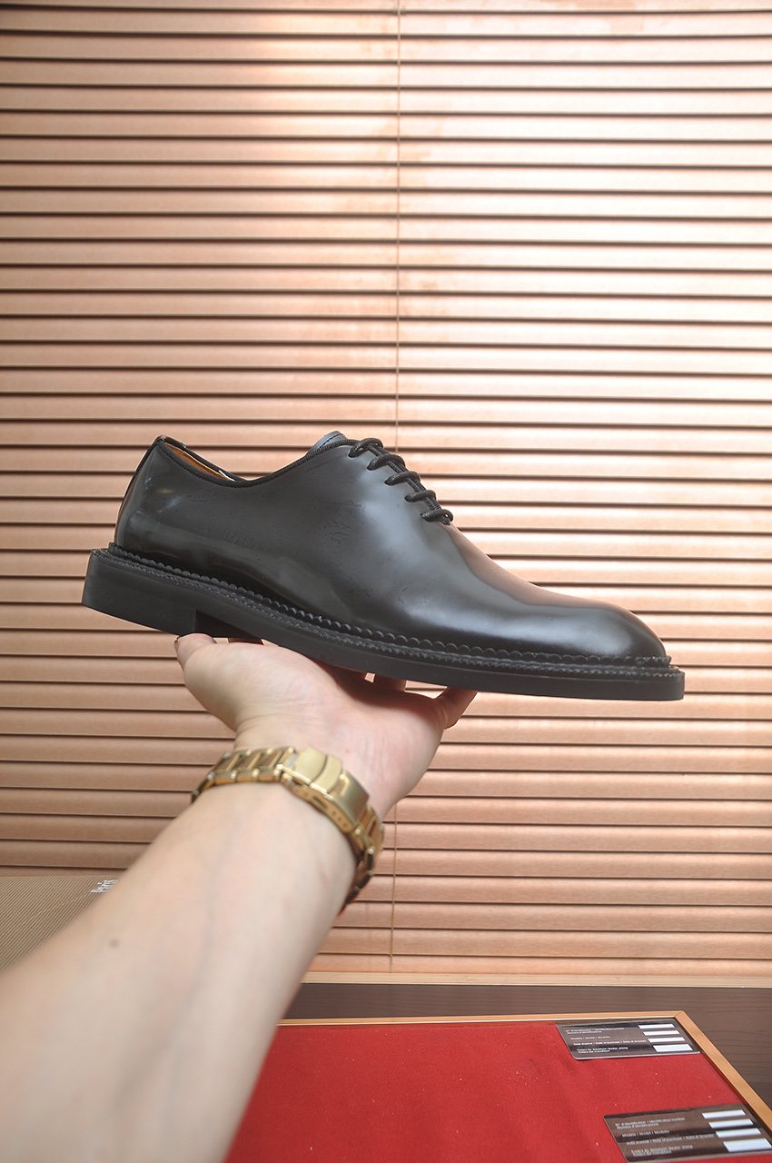 Christian Louboutin Black Lace-Up Dress Shoes — model