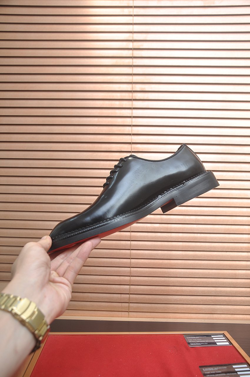 Christian Louboutin Black Lace-Up Dress Shoes — side