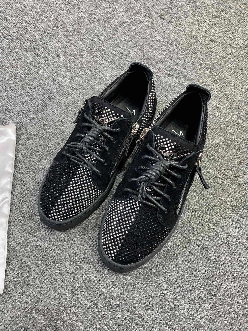 Giuseppe Zanotti Black Studded Low-Top Sneakers — front