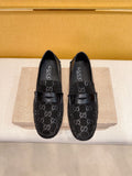Gucci Black Patterned Loafers — hero