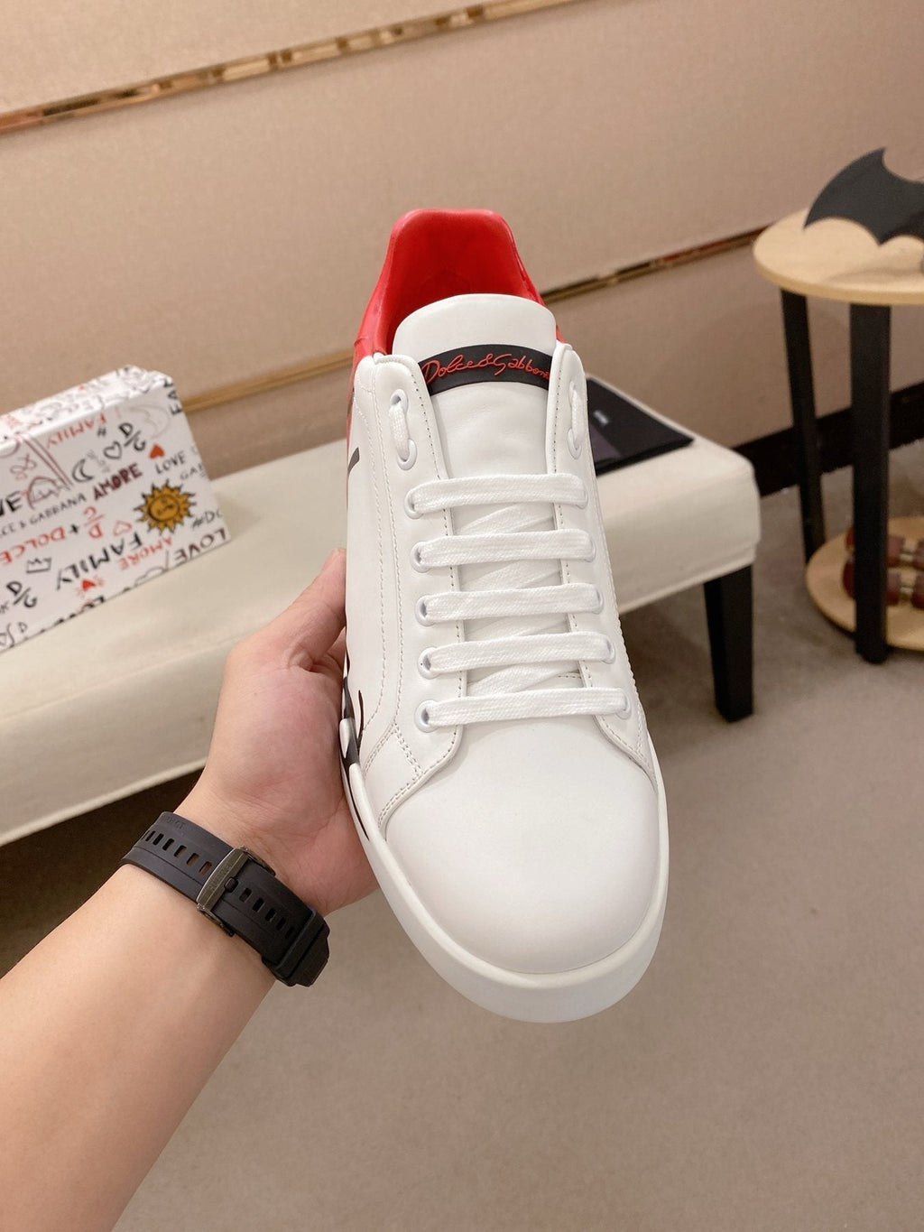 Dolce & Gabbana Graphic Heel Low-Top Sneakers — front