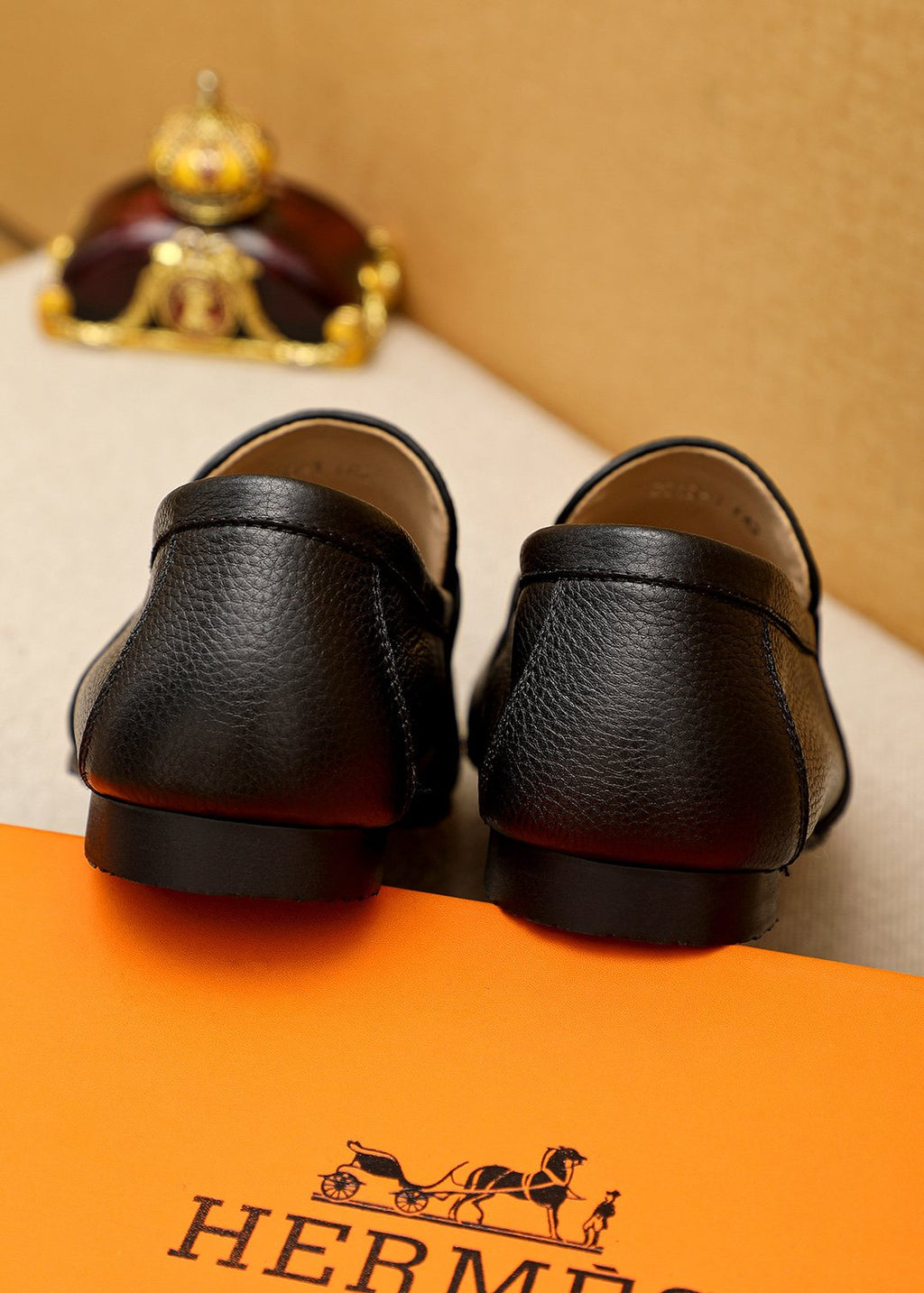 Hermès Black H-Hardware Loafers — back