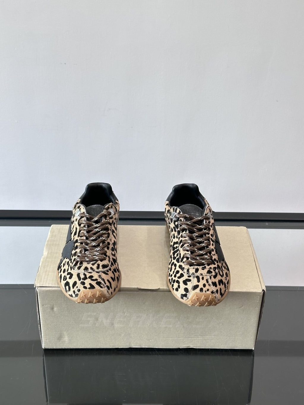 Golden Goose Leopard Print Star Sneakers — front