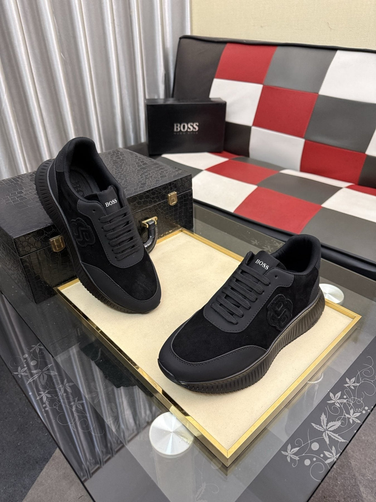 BOSS Black Low-Top Sneakers — front