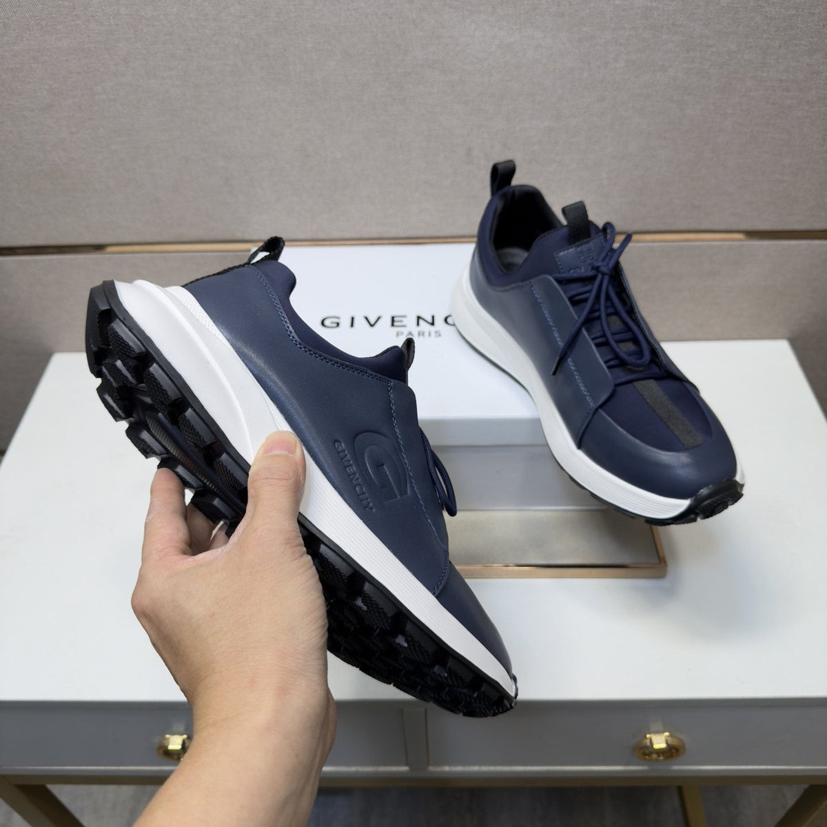 Givenchy Navy Blue Low-Top Sneakers — detail