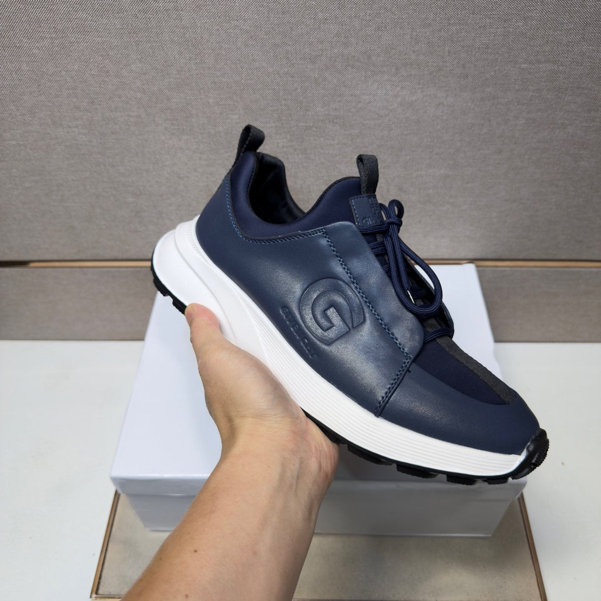 Givenchy Navy Blue Low-Top Sneakers — model