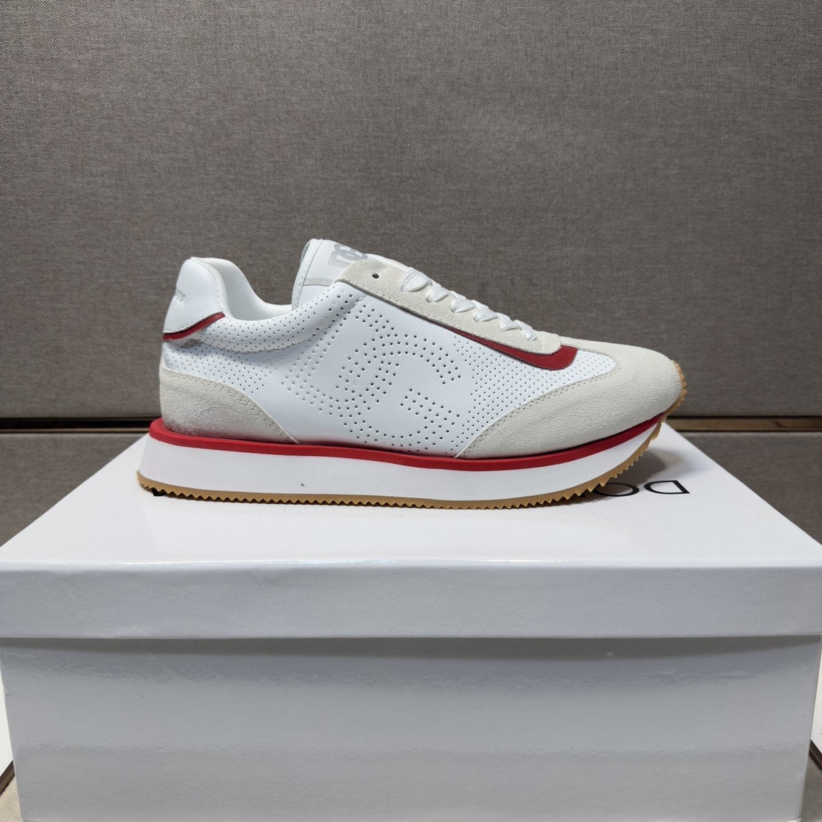 Dolce & Gabbana White Red Gum Sneakers — side