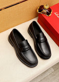 Ferragamo Black Leather Loafers — hero