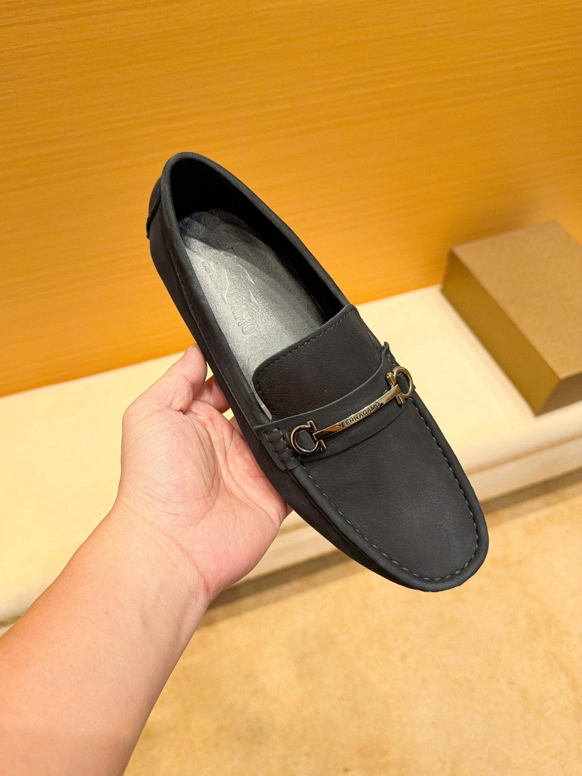 Ferragamo Black Bit Loafers — front
