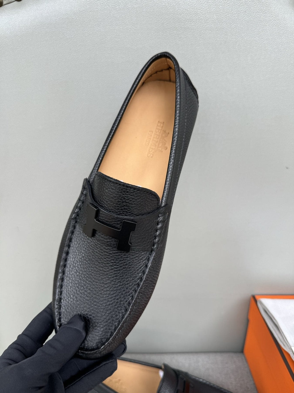 Hermès Black H-Hardware Loafers — model