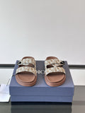 Dior Patterned Strap Slide Sandals — hero