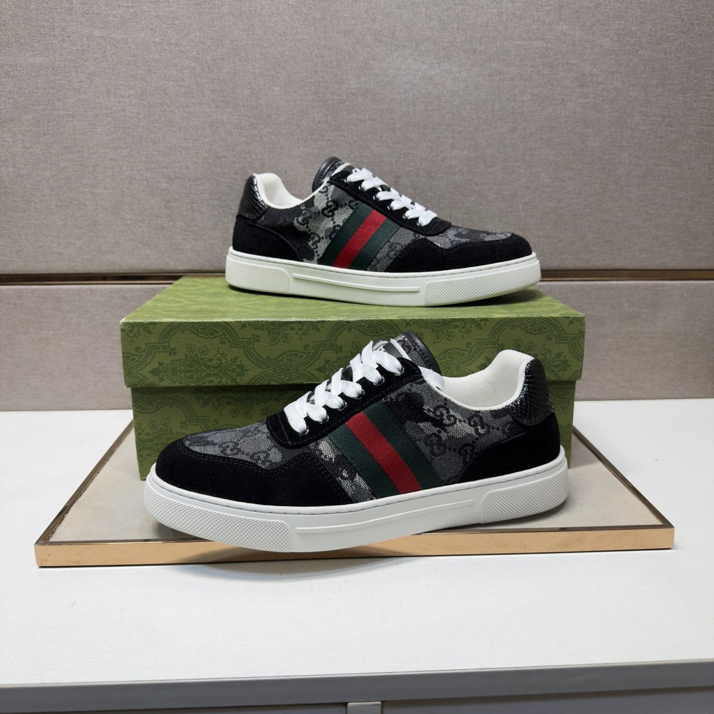 Gucci Green-Red Stripe Sneakers — side