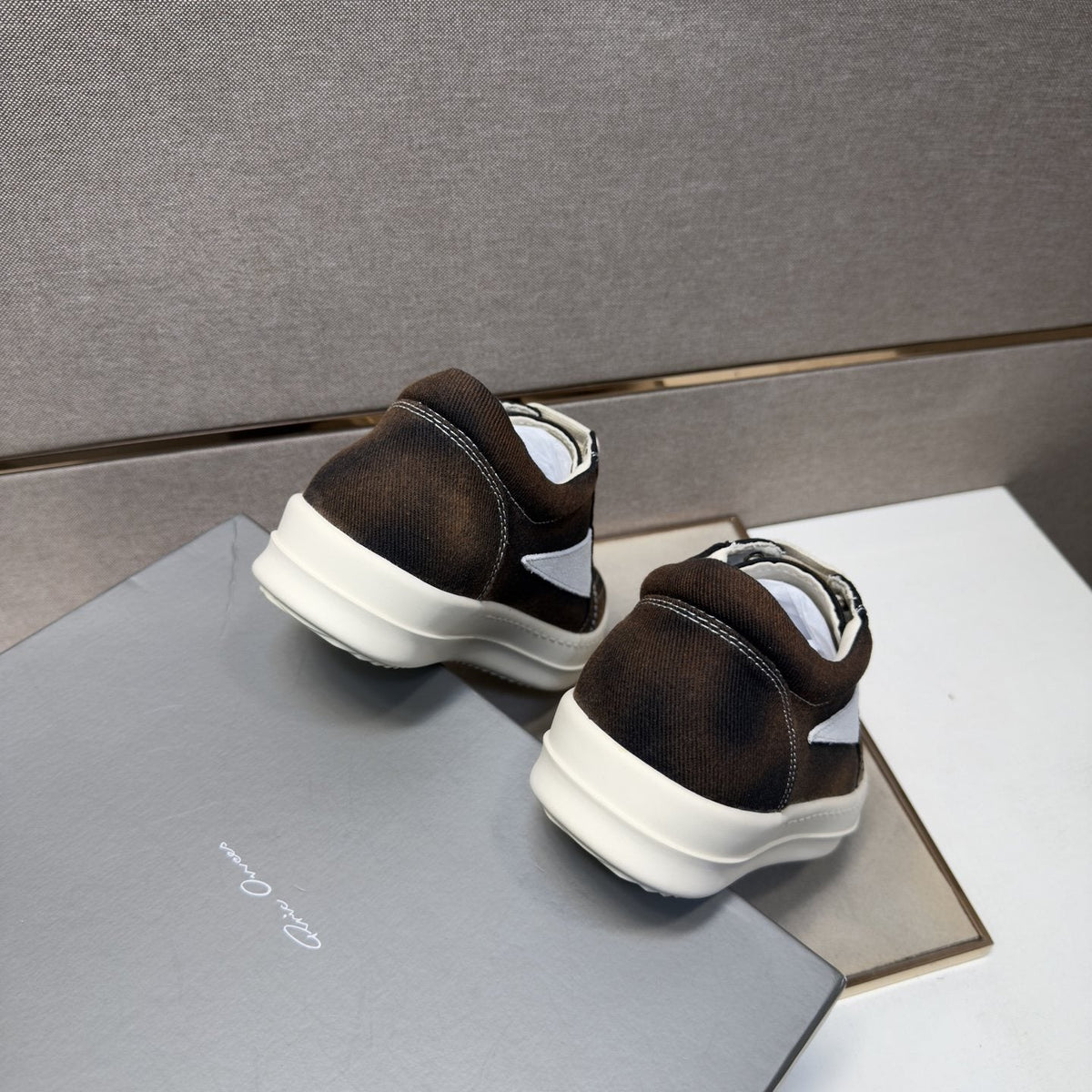 Dark Brown Panel Low-Top Sneakers — back