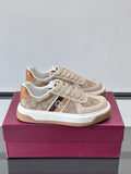 Gucci Beige Patterned Panel Sneakers — hero