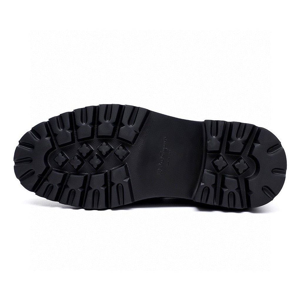 微商相册测试鞋子-Ferragamo Black Lug Sole Bit Loafers — detail