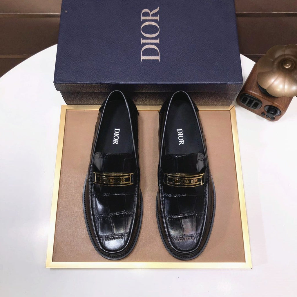 Dior Black Embossed Loafers — hero