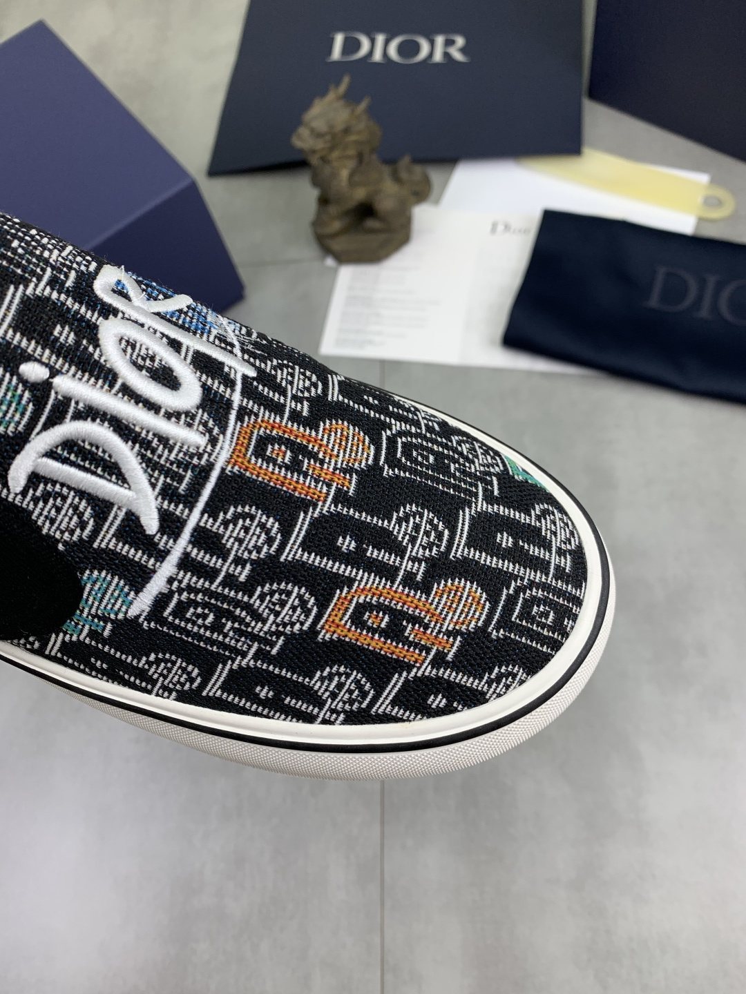 微商相册测试鞋子-Dior Graphic Canvas Slip-On Sneakers — detail