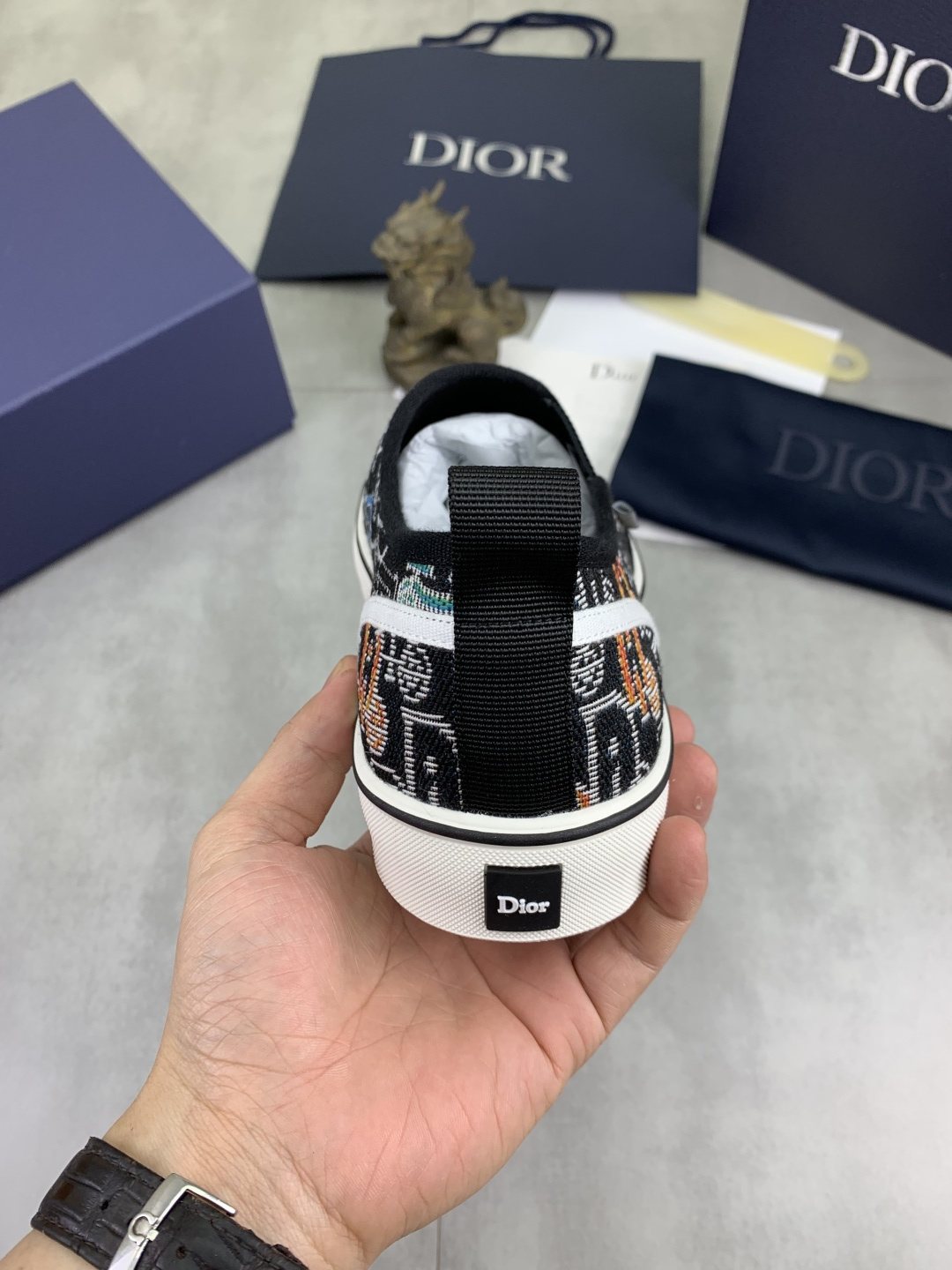 微商相册测试鞋子-Dior Graphic Canvas Slip-On Sneakers — back