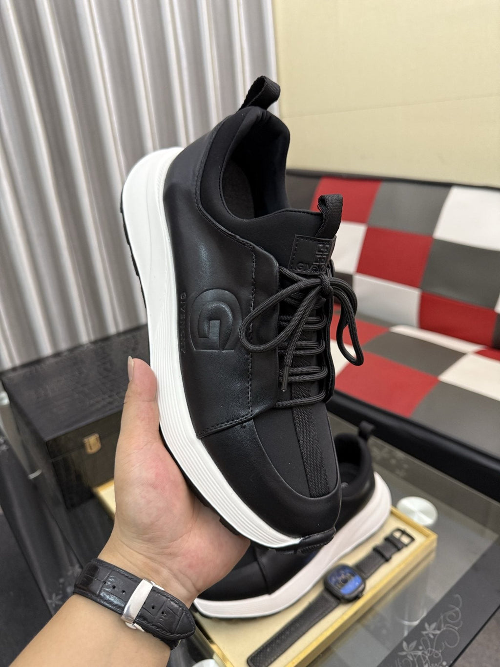 GIVENCHY Low-Top Logo Strap Sneakers — model