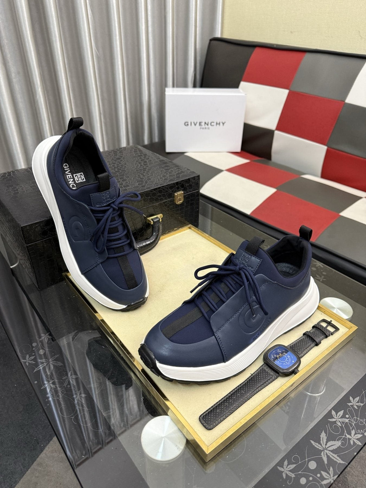 GIVENCHY Low-Top Logo Strap Sneakers — model