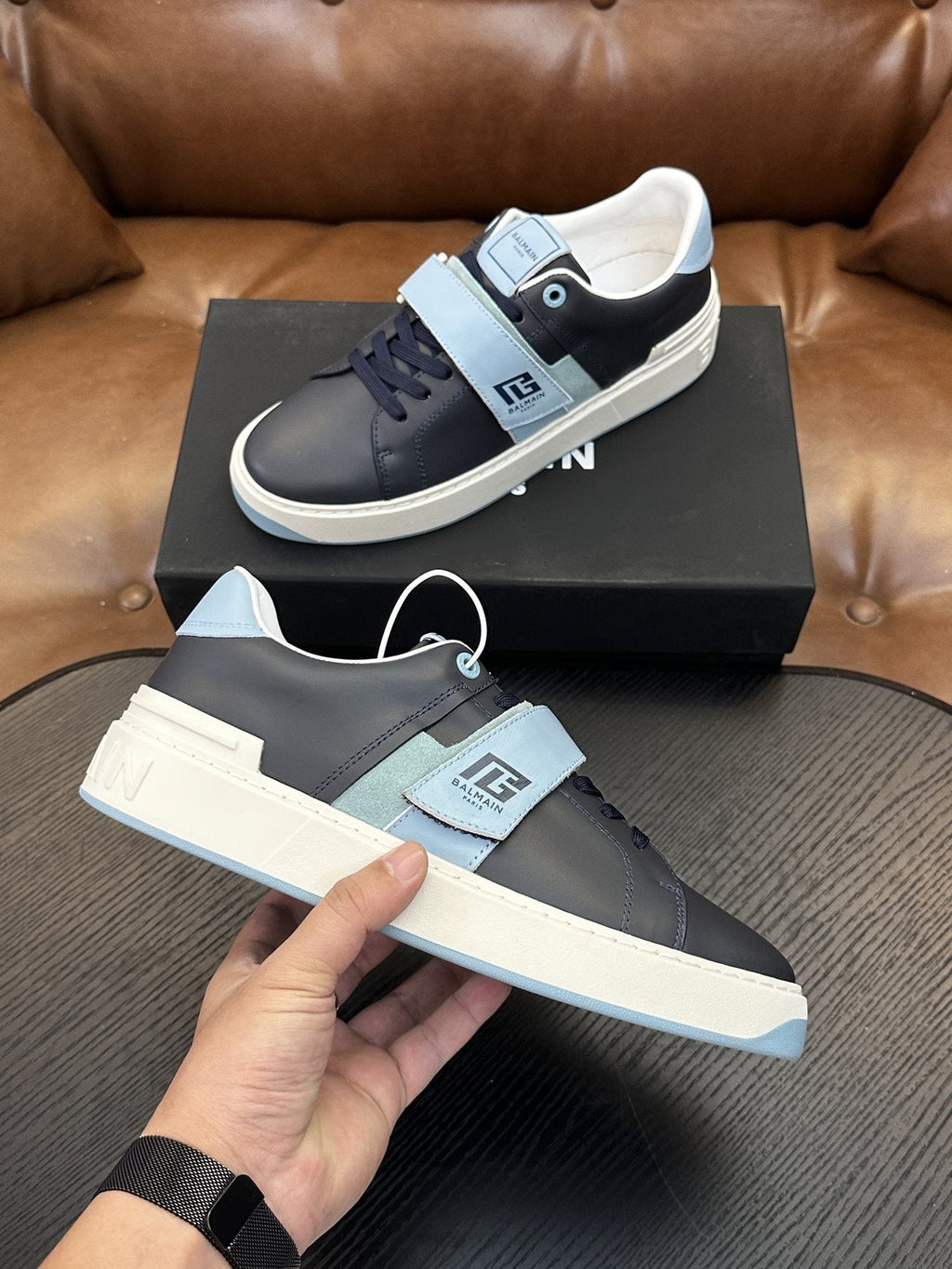 Balmain B-Skate Strap Sneakers — detail