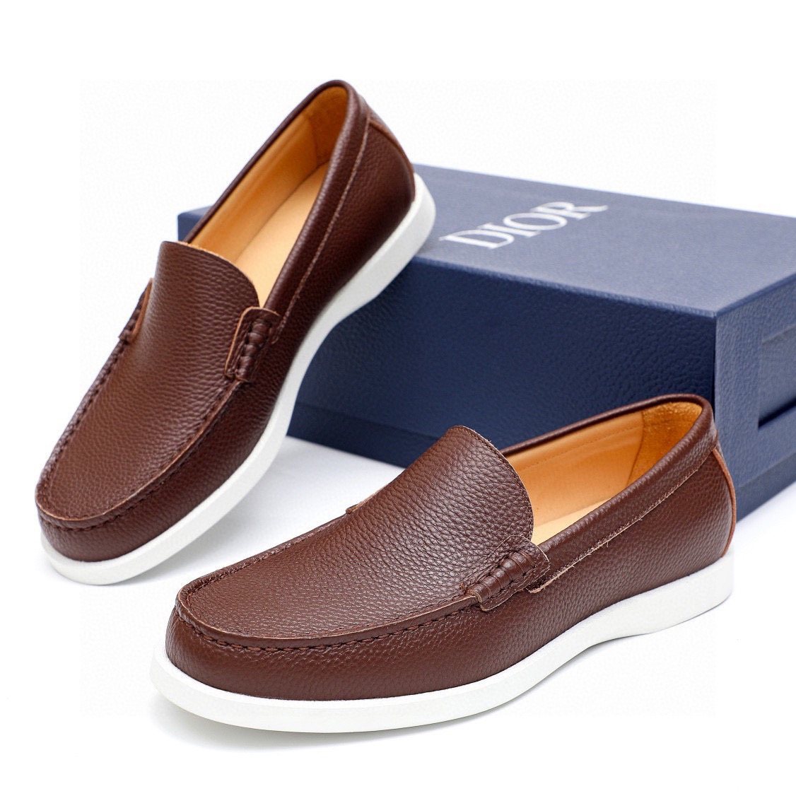Dior Pebble-Grain Slip-On Shoes — hero